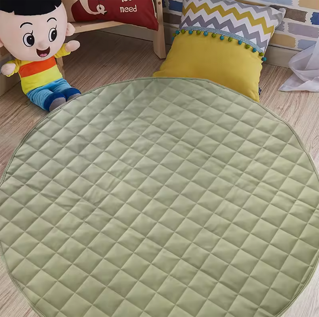 Baby play quilted mat crawling mat  for Kidsbaby Round toy mat for living room PU double-sided leather 