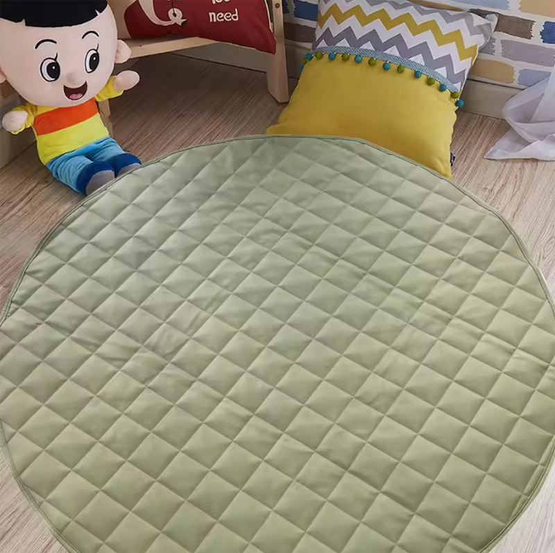 Baby play quilted mat crawling mat  for Kidsbaby Round toy mat for living room PU double-sided leather 