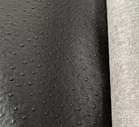Bag leather Ostrich Pattern PVC Leather Raw Material For Bag