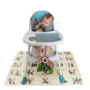 High Chair Floor Mat Soft Baby Floor Mat Sand Proof Beach Blanket Picnic mat Baby play mat PU double-sided leather 