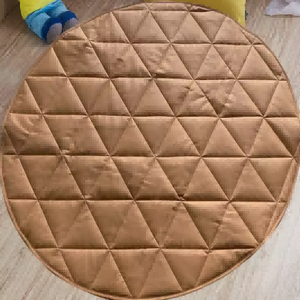  Round Wholesale Vegan Leather Baby Crawl Mats Cotton Play Mats Quilted