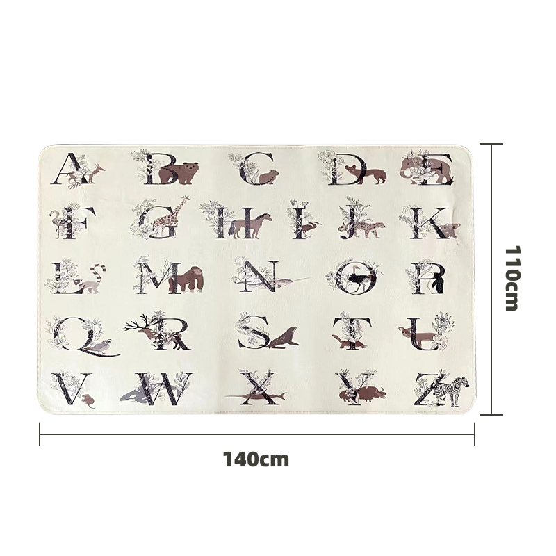 High Chair Floor Mat Soft Baby Floor Mat Sand Proof Beach Blanket Picnic mat Baby play mat PU double-sided leather 